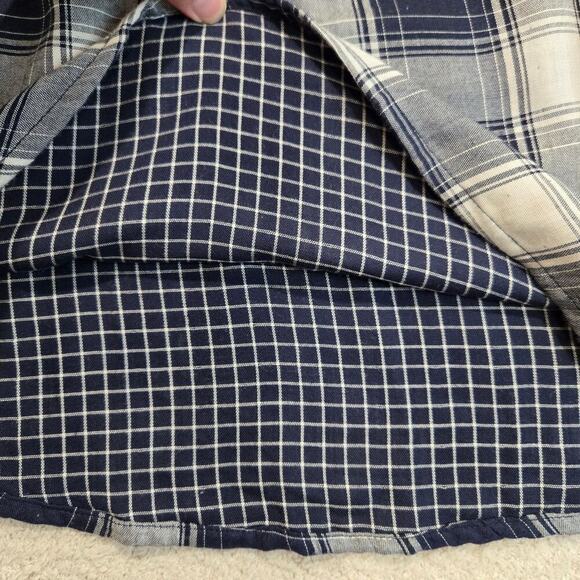 Abercrombie & Fitch Embroidered Plaid Tunic Top Roll Tab Sleeves Women's Size M - Picture 7 of 10